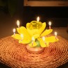 Candela di compleanno girevole a forma di loto con 8 piccole candele & canzone di buon compleanno