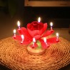 Candela di compleanno girevole a forma di loto con 8 piccole candele & canzone di buon compleanno