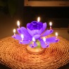 Candela di compleanno girevole a forma di loto con 8 piccole candele & canzone di buon compleanno