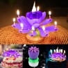 Candela di compleanno girevole a forma di loto con 8 piccole candele & canzone di buon compleanno