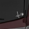 Heartbeat & pet footprint - vinyl car stickerStickers