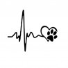 Heartbeat & pet footprint - vinyl car stickerStickers