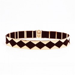 Elegant elastic belt with golden trianglesBelts