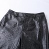 High waisted pencil leather pants - carving printPants