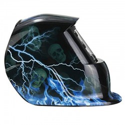 Welding helmet - auto darkening - adjustable - solar - blue flash / skullHelmets