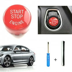 Start & stop engine - cover pulsante per BMW Serie 1 F20 F21 2012-18 - rosso