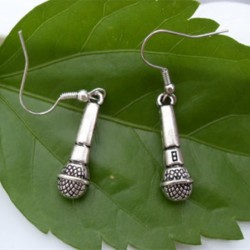 orecchino argento antico - gioielli microfono creativo orecchino