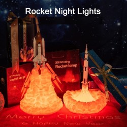 3D Navetta spaziale - lampada notturna a forma di razzi - 3 tipi - 21cm & 28cm