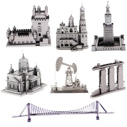 Ensembles de modèles de construction de puzzle en métal 3D - diy laser découpe puzzles modèle jouets éducatifs pour enfants adul