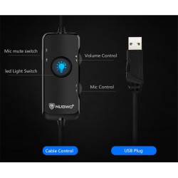 Xiberia Nubwo N11 cuffie PC - USB - auricolare con microfono & Led