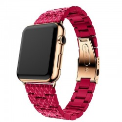 Cinturino in resina per cinturino in pelle di mela anello bracciale cinturino per iwatch - 4/3/2 bande iwatch rosa fibbia in acc
