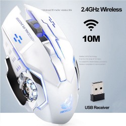 Wireless optical gaming mouse - rechargeable - silent - LED backlit - ergonomicMouses