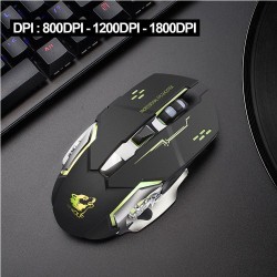 Wireless optical gaming mouse - rechargeable - silent - LED backlit - ergonomicMouses