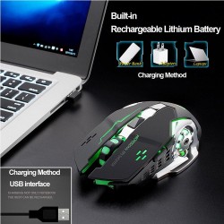 Wireless optical gaming mouse - rechargeable - silent - LED backlit - ergonomicMouses