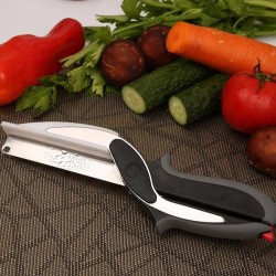 2 en 1 couteau d'utilité & ciseaux - outil de cuisine en acier inoxydable