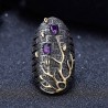 Vintage zircon pourpre - arbre d'or - anneau