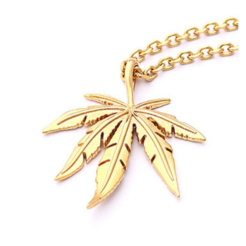 Necklace with hemp leaf pendantNecklaces