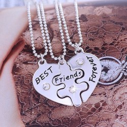 3Pcs Best Friends Forever Necklace Set - HeartNecklaces