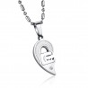 I Love You - four-leaf key & heart - stainless steel necklace 2 piecesNecklaces