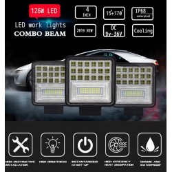 Barra LED - lampada spot per auto fuoristrada - trattori - SUV - camion - 72W - 126W / 12V - 24V