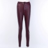 High waisted pencil leather pants - carving printPants