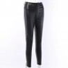 High waisted pencil leather pants - carving printPants