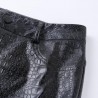 High waisted pencil leather pants - carving printPants