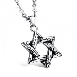 Star de David pendentif avec collier - unisexe