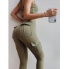 High waisted leggings - slim pants with pocketsPants