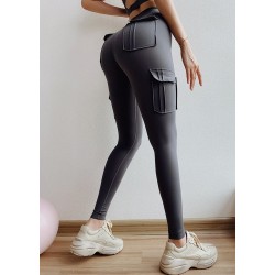 High waisted leggings - slim pants with pocketsPants