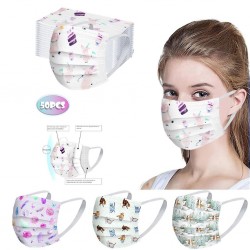50 pièces - masque antibactérien jetable - masque de bouche - 3 couches - unisexe