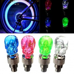 2 pezzi - auto / moto / bici gomme valvole - neon lampadina LED - cranio