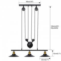 Vintage hanging pulley lamp - 2 / 3 heads - E27 - AC110 - 240VCeiling lights