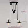 Lampadario a sospensione Vintage - 2 / 3 teste - E27 - AC110 - 240V