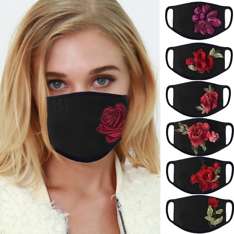 PM2.5 - anti-poussière & pollution - masque de protection visage / bouche - lavable - roses imprimé