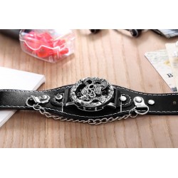 Skull design - quartz watch - leather strap - unisexWatches