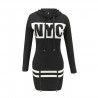 Printed NYC letters - long sleeve mini dress - hoodieHoodies & Jumpers