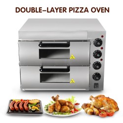 Electric oven - for pizza / chicken / bread - stainless steel - double-layerBakeware