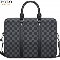 Sac d'affaires classique - cuir plaid - mallette