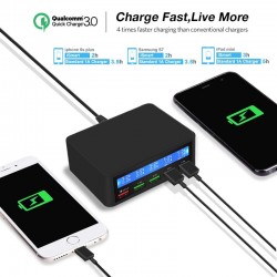 USB - 40W - 3.0 chargeur rapide - Led display - 5-ports borne de recharge