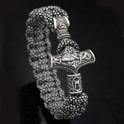 Vintage - braccialetti intrecciati viking - argento - camouflage