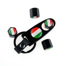 Bandiera italiana - acciaio inox - nero - 4pcs/set - valori auto