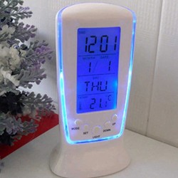 Horloge numérique lumineuse LED - calendrier électronique - thermomètre - réveil 7 sons