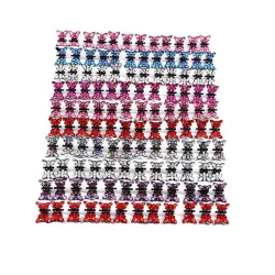 Small crystal butterflies - hair clips - 12 piecesHair clips