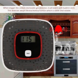 LCD - carbon monoxide gas alarm - poisoning / smoke tester - detector - sensor - monitorHome security