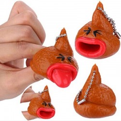 Divertente cacca squishy - pop out lingua - keychain