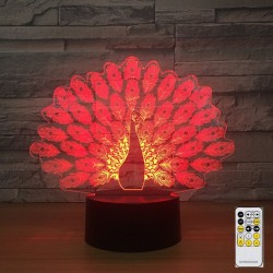Lampada per pavone - Colorful - Luce 3D - Telecomando