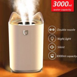Air Humidifier - 3000ML - Doppia Nozzle - Cool Mist - LED colorato