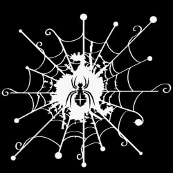 Cartoon web con un ragno - autoadesivo