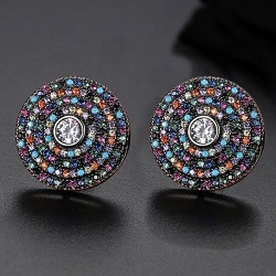 Elegant round earrings with crystalsEarrings